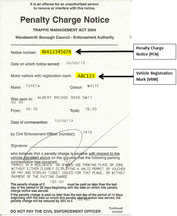 Pay Or Challenge A Penalty Charge Notice Wandsworth Council 2304